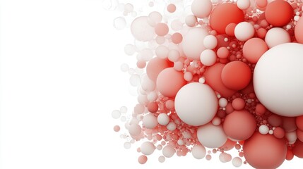 Wall Mural - a vibrant abstract composition showcasing an assortment of red and white spheres, creating a whimsic