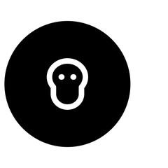 Wall Mural - solid skull icon inside a circle, representing danger, death, or warning. suitable for signs, labels