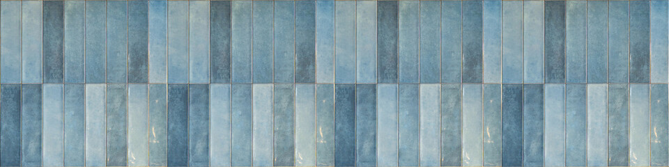 Aufkleber - Blue texture of modern vintage retro wall tile, porcelain stoneware, glossy glazed tile slips - Tiles background, seamless pattern, vertical