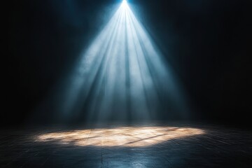 Aufkleber - Spotlight illuminating empty stage creating atmosphere of mystery