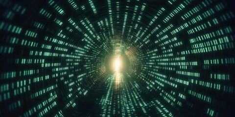 neon-lit digital tunnel encrypted code