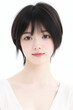 © Eggy - Female Asian Model with Short Hair - Young Beautiful Woman with Bob Haircut - Studio Portrait of Asian Beauty for Fashion, Cosmetic, Skincare - Posing on White Background - Smooth Hair