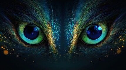 Aufkleber - Majestic close up of vividly colored eyes reflecting mystery and depth in a captivating display of natures beauty. Generative AI