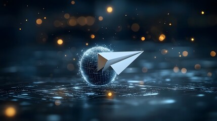 Leinwandbilder - Surreal cosmic fantasy artwork featuring Earth floating in a luminous galaxy wrapped in glowing energy waves