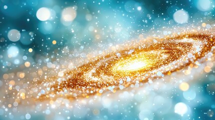 Wall Mural - sparkling galaxy swirl, cosmic dust, bokeh background, abstract art, space design