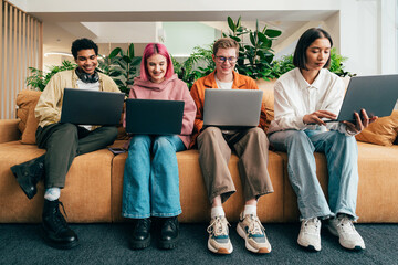 young programmers working on a new project for a start up business.