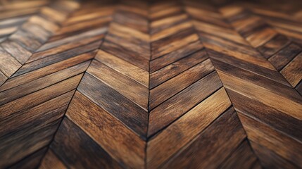 Sticker - Dark Brown Wood Herringbone Floor Pattern