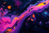 An acrylic pour paint, neon colors, psychedelic, liquid