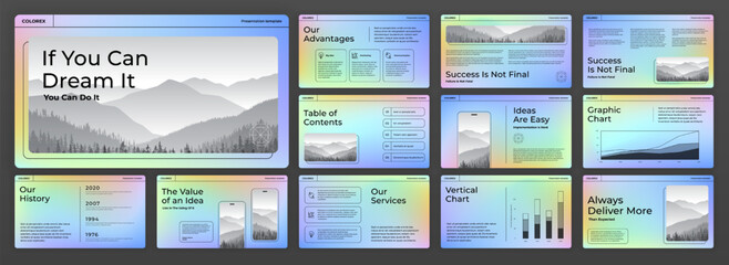 Wall Mural - creative presentation template set. modern presentation background, brochure cover design, brand gui