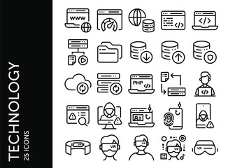 technology icon pack. set icon design
