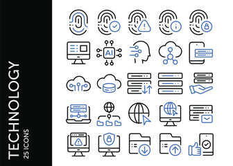 Technology icon pack. Set icon design
