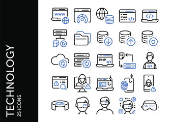 technology icon pack. set icon design