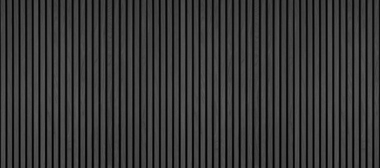 Leinwandbilder - Wood background banner panorama long - Dark gray grey anthracite wooden acoustic panels wall texture , seamless pattern, vertical