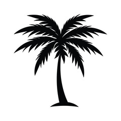  Palm Tree Silhouette vector  Illustration on white background