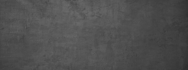 Leinwandbilder - black grey anthracite stone concrete texture background panorama banner long