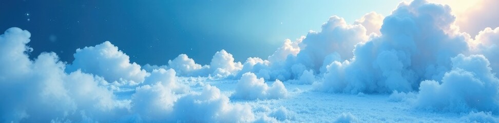 Wall Mural - Ethereal smoke wafts across a winter wonderland, cloud, peaceful, blue