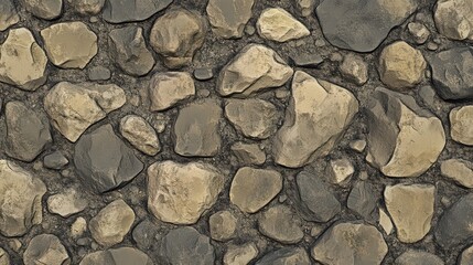 Sticker - Cobblestone Pavement Texture Brown And Beige Stones