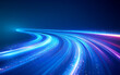 © gd-house - Futuristic neon light trails curving through space, representing high-speed motion, digital energy, sci-fi acceleration, cyber technology, innovation, and cosmic velocity