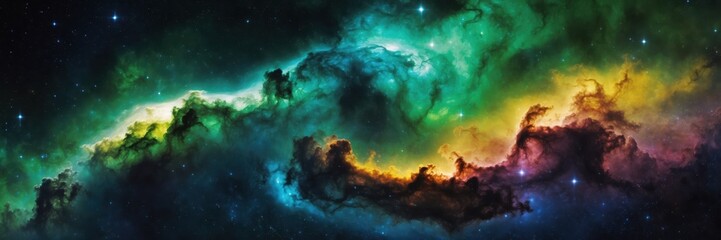Wall Mural - cosmic cloud nebula exploration. distant stars universe space scenery