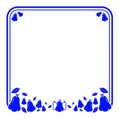 Wall Mural - blue line square frame with rose apple