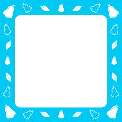 Wall Mural - blue square frame with cute rose apple on surround