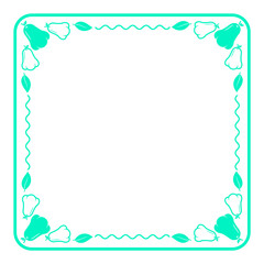 Wall Mural - green line and line wave square frame with rose apple