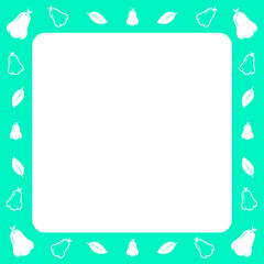 Wall Mural - green square frame with cute rose apple on surround