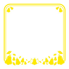 Wall Mural - yellow line square frame with rose apple