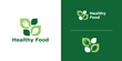 ©  Jagat_Aji - logo design combination of spoon fork and leaves, logo for healthy food, herbal, nutrition, health, symbol, icon, idea, creative.