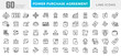 © RI Rafiq - Power purchase agreement linear icons set. Financial, business, company, eco, payment, sustainable, product, shopping, and document line icon collection. UI thin outline icon pack