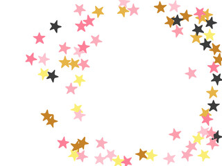 Wall Mural - Fashionable black pink gold starburst vector backdrop. Little stardust spangles xmas decoration confetti. Party decor star burst pattern. Sparkle elements congratulations decor.