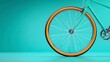 © Pounaa - Teal Bicycle Wheel with Tan Tire Minimalist Design