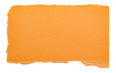 Wall Mural - orange cut out torn piece of blank paper note cardboard with rough texture and copy space for text, 