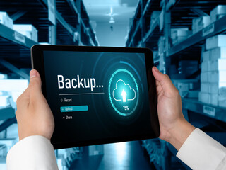 Wall Mural - backup storage data internet technology business concept. database storage cloud technology file dat