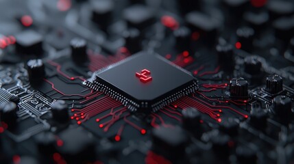 Close-up Circuit Board with Processor Chip (1)