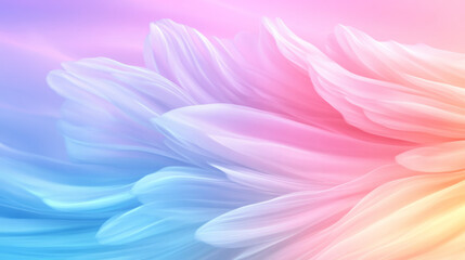 Poster - Poetic swirl of bright pastel arcs in a tie-dye-like pattern, painterly blur, soft luminous edges,