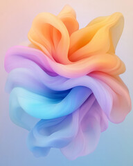 Aufkleber - Surreal overhead perspective with overlapping pastel arcs looping around each other, gentle lens