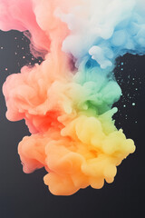 Aufkleber - Fluid, neon-colored blob shapes intermingling on a dark minimal background, crisp edges, strong