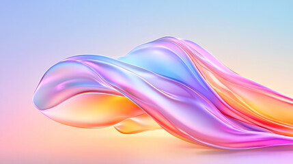 Poster - Dreamlike composition featuring glossy, liquid-like forms in hot pink and electric blue, subtle