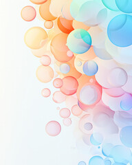 Aufkleber - Layered arrangement of transparent neon blobs reflecting onto each other, pastel edges, airy