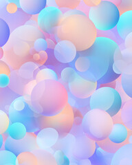 Aufkleber - Layered arrangement of transparent neon blobs reflecting onto each other, pastel edges, airy
