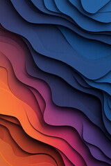 Leinwandbilder - Radiant wave patterns undulating across a dark background, each band shifting from bright pinks to