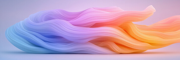 Aufkleber - Painterly swirl of pastel arcs turning into high-saturation accents, airy negative space, crisp