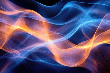 Poster - Abstract art depicting swirling blue and orange energy, creating a dynamic and vibrant visual.