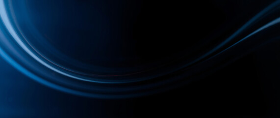 Poster - Abstract blue light trails flowing on dark background