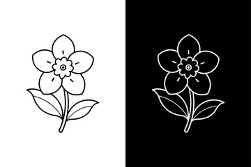 Wall Mural - Forget-me-not flower icon vector on White Background ,Vector Art Illustration on white background.