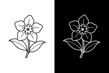 Wall Mural - Forget-me-not flower icon vector on White Background ,Vector Art Illustration on white background.