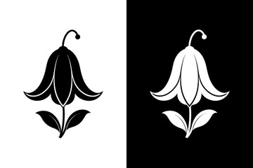 Wall Mural - Bluebell flower icon vector on White Background ,Vector Art Illustration on white background.