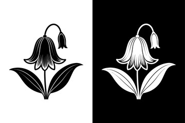 Wall Mural - Bluebell flower icon vector on White Background ,Vector Art Illustration on white background.