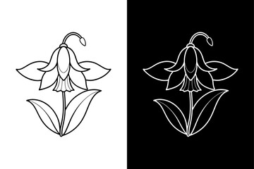 Wall Mural - Bluebell flower icon vector on White Background ,Vector Art Illustration on white background.